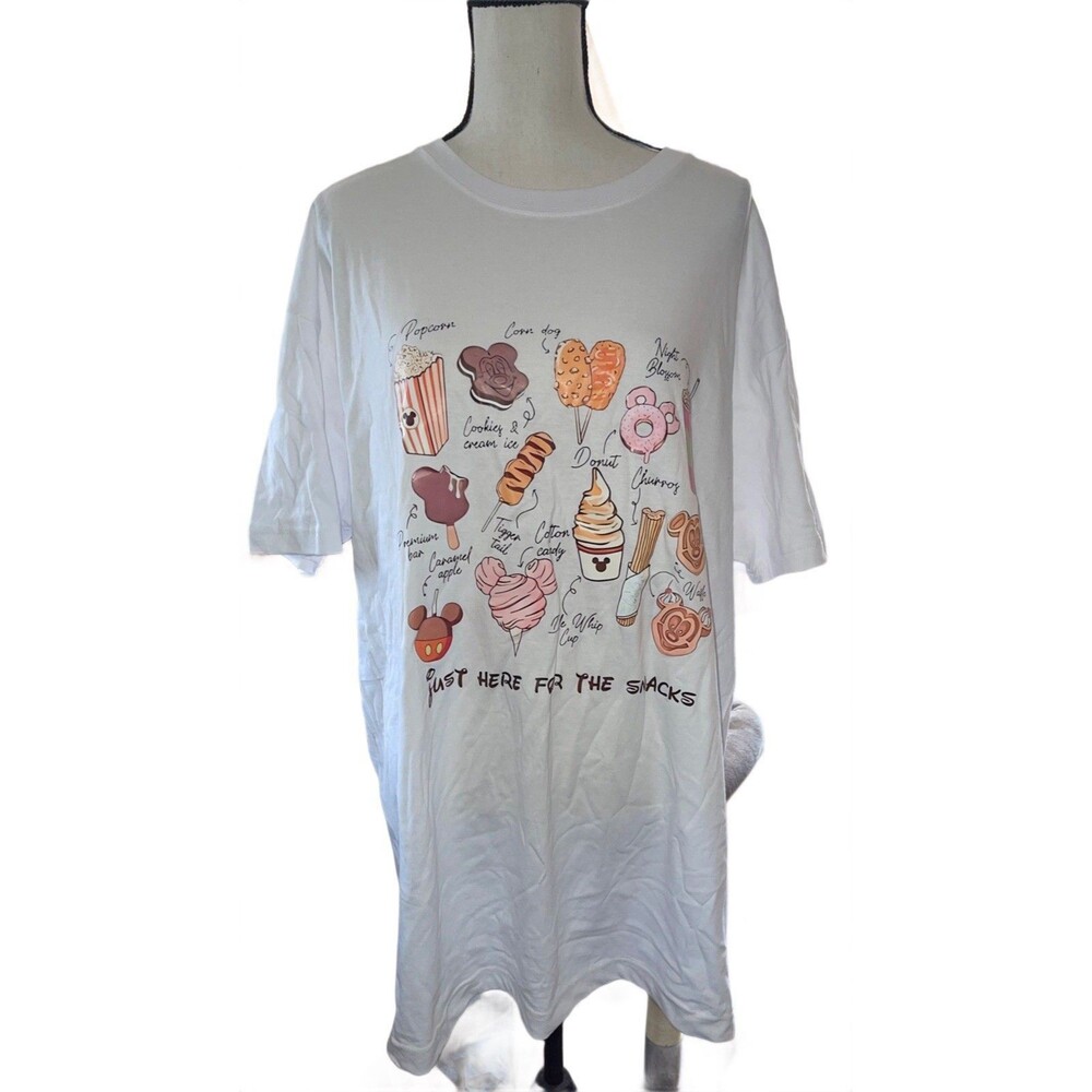 Skyland 3XL Disney Il Just Here For The Snacks White T-shirt